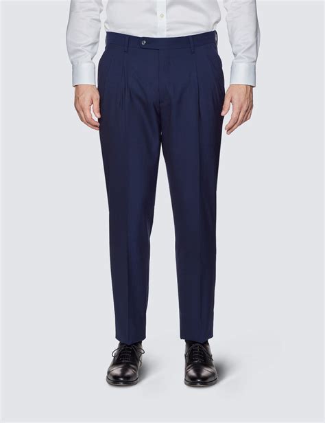 men's navy wool trousers.